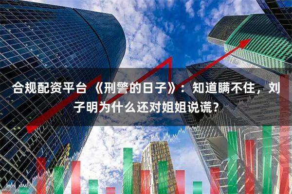 合规配资平台 《刑警的日子》：知道瞒不住，刘子明为什么还对姐姐说谎？